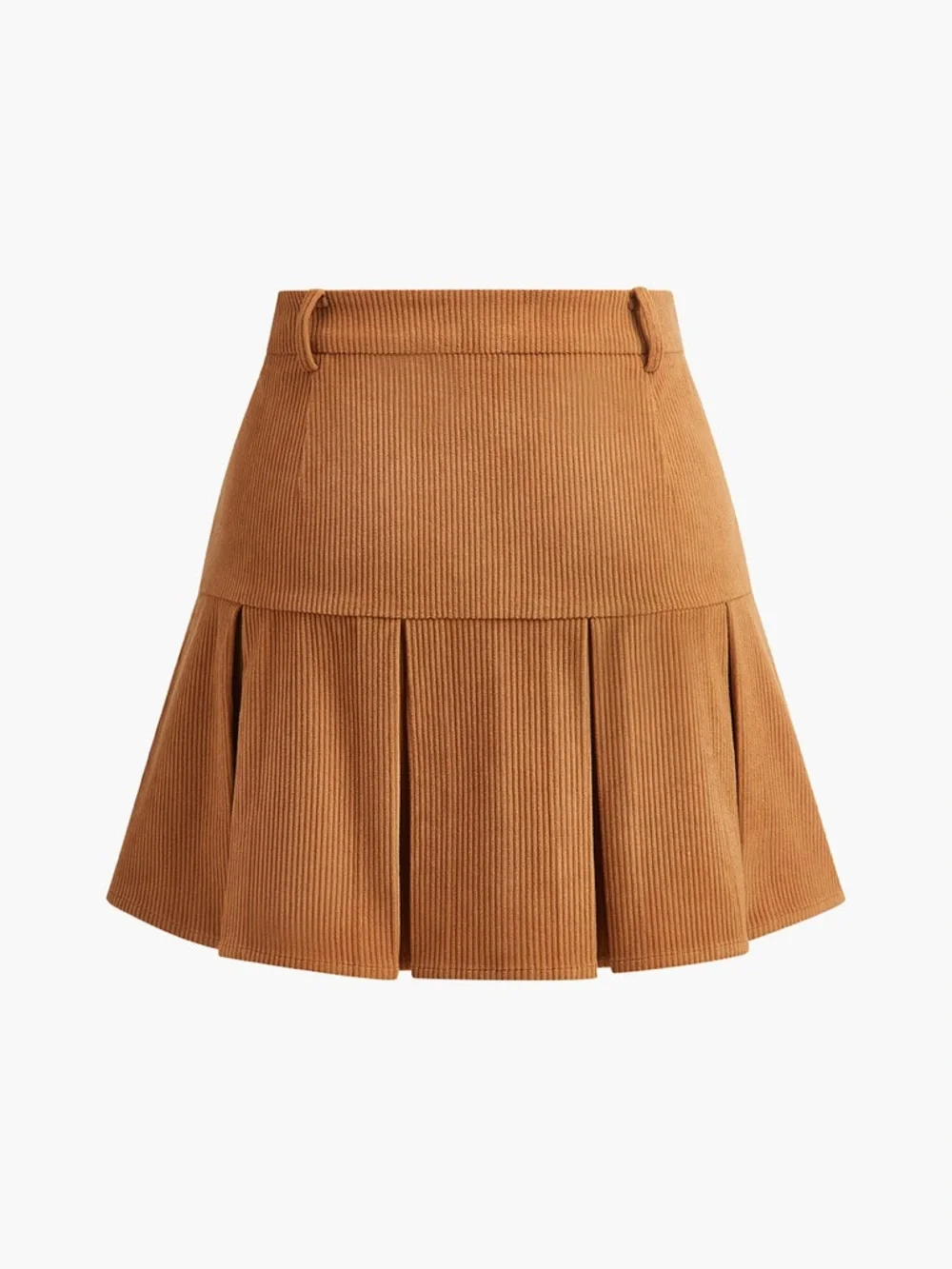 Commense Corduroy Pleated Mini Skirt